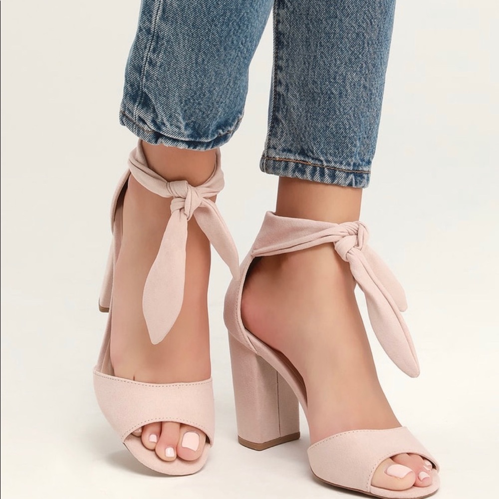 Lulus blush ankle strap heels